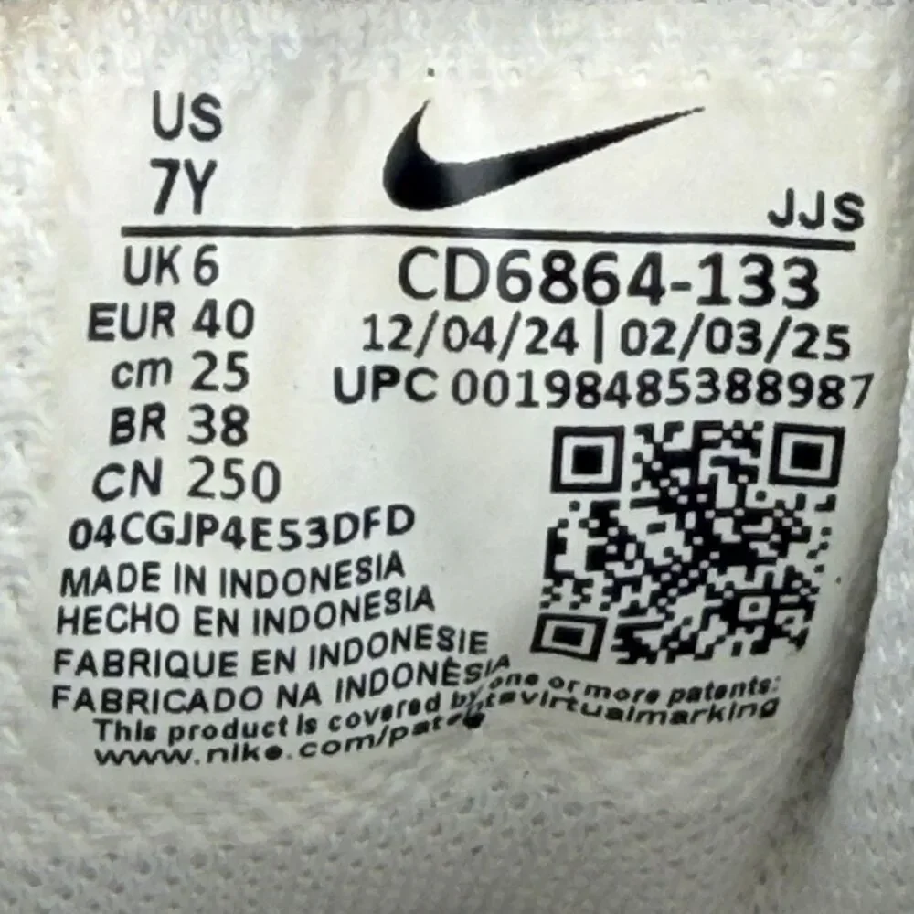 Nike Air Max 90 Shoes Boys Size 7Y White Leather Running Sneakers CD6864-133